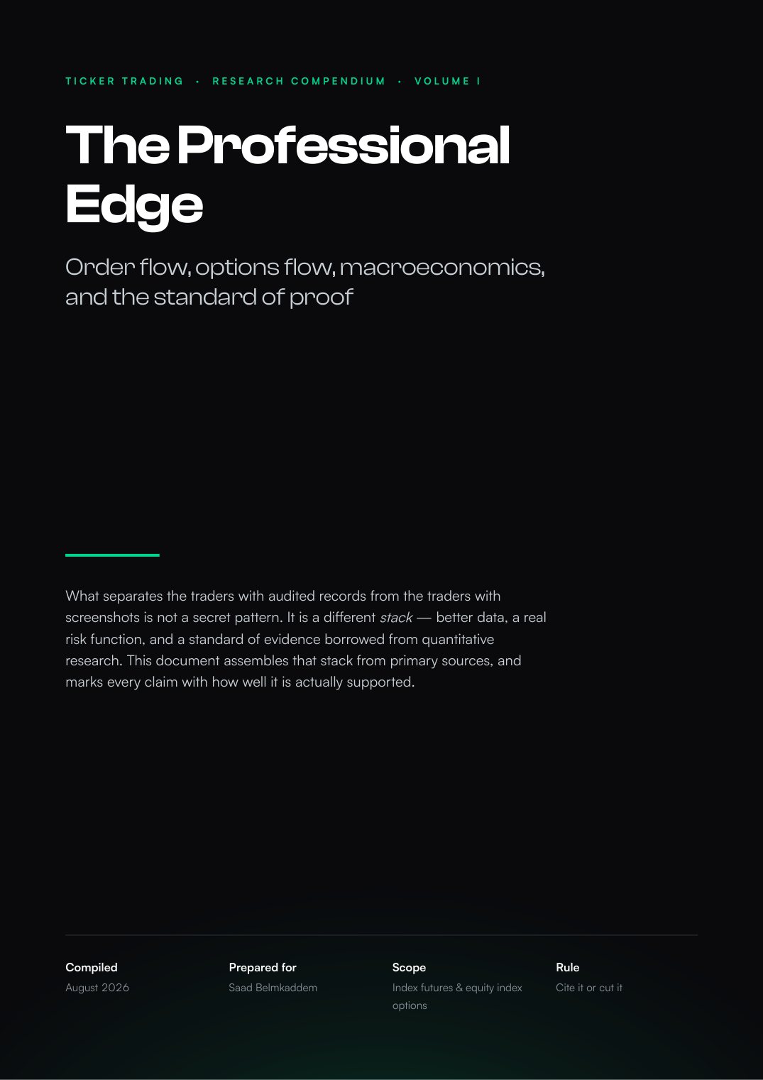 Cover of The Professional Edge, research compendium volume I