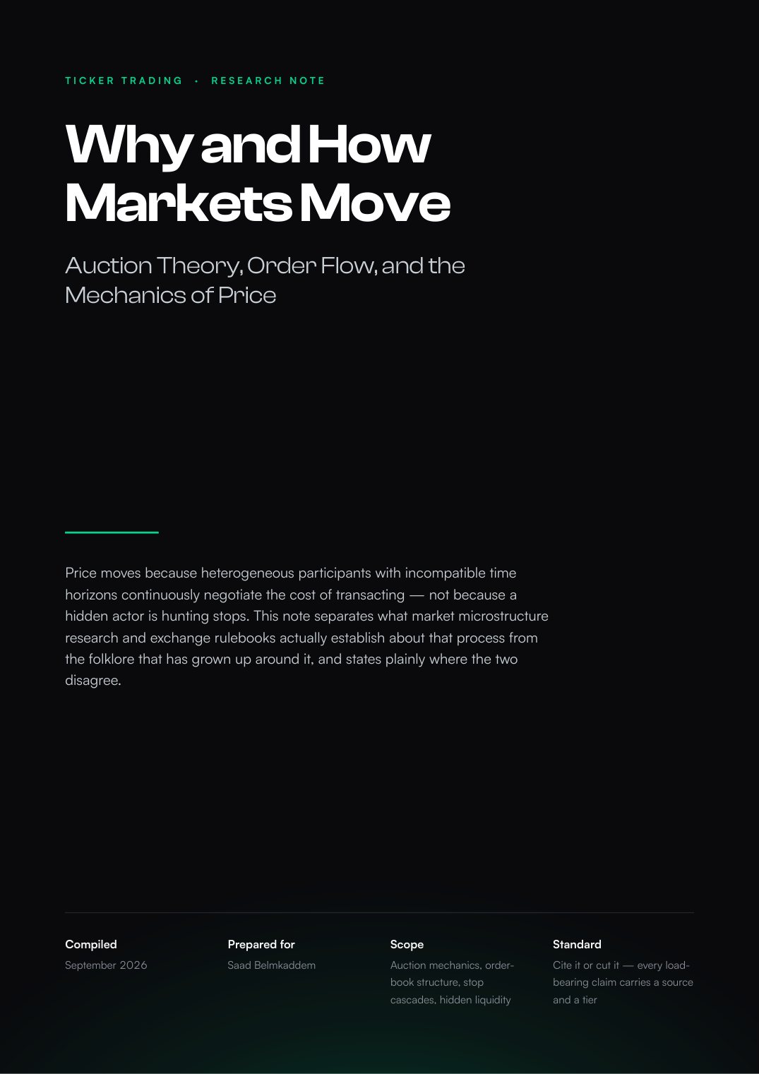 Cover of Why and How Markets Move, research note